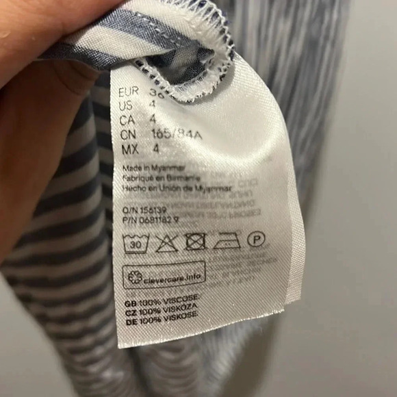 H&M Divided Nautical striped tank dress casual size 4 - Picture 5 of 5